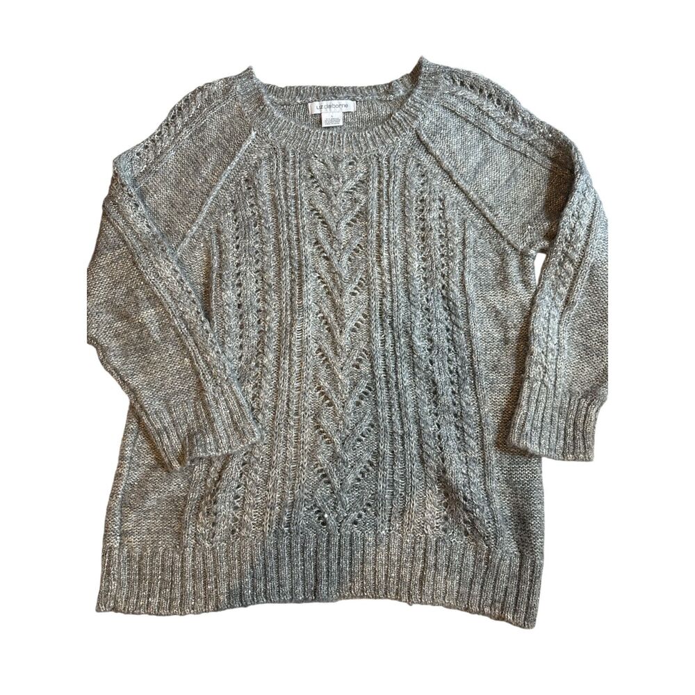 Liz Claiborne Gray Cable Knit Sweater –Large